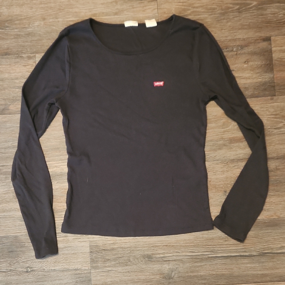 Levi's Ribbed Scoopneck Longsleeve Top - Size Small